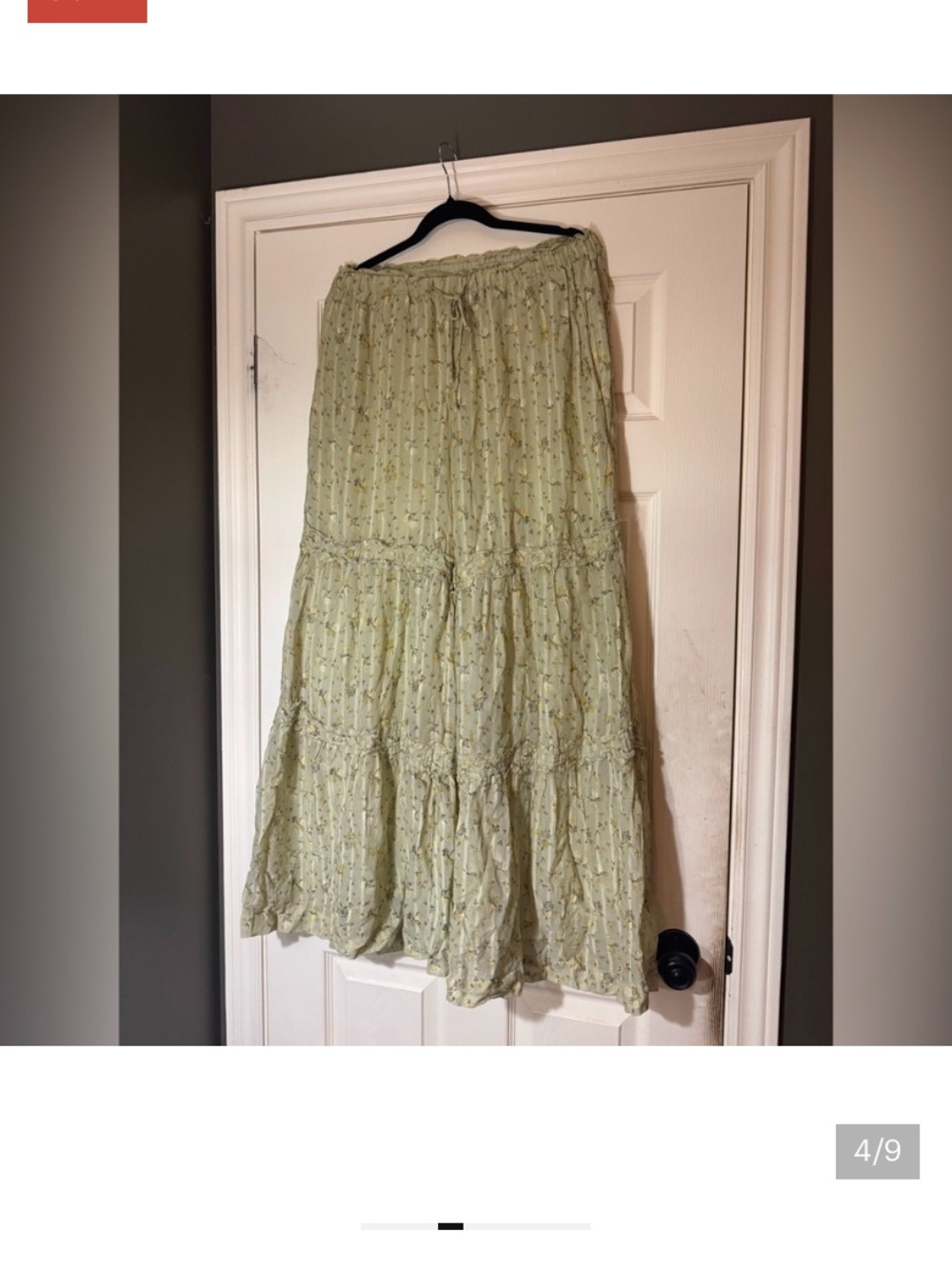 NWOT Free People Pale Yellow Floral Tiered Wide-Leg Pants - Picture 2 of 3